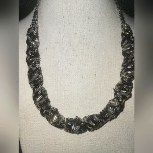 Double Helix (DNA) Black and Silver Beaded Necklace W Magnetic Clasp